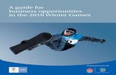 A guide for business opportunities in the 2010 Winter Games · sponsorship will go towards funding the Canadian Olympic and Paralympic Teams competing in Torino 2006, Beijing 2008,