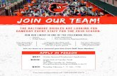 JOIN OUR TEAM! - Major League Baseball · 2020-02-04 · JOIN OUR TEAM! THE BALTIMORE ORIOLES ARE LOOKING FOR GAMEDAY EVENT STAFF FOR THE 2018 SEASON. JOIN OUR LINEUP IN ONE OF THE