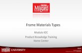 Frame Materials Types · Frame Material Types Frame Material Types All windows are made from glass and some type of frame. The window frame is the backbone of the window, similar