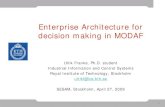 Enterprise Architecture for decision making in MODAFsesam.smart-lab.se/seminarier/090427/KTH.pdfArchitecture which enables stakeholders to focus in on specific areas of interests in
