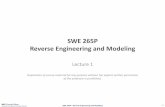 SWE 265P Reverse Engineering and Modelingandre/swe265pw2020/lecture1.pdf · 2020-01-16 · SWE 265P –Reverse Engineering and Modeling 2 Reality “One thing that was counterintuitive