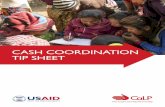 CASH COORDINATION TIP SHEET · In defining cash coordination in relation to the humanitarian architecture, the tip sheet focuses on contexts where clusters are activated5. Other responses