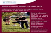 Bootcamp starts Monday 23 March 2015 - University of Auckland · Bootcamp starts Monday 23 March 2015. Our bootcamp is tailored for all fitness levels and delivers a combination of