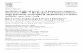 Durability of clinical benefit with transcranial magnetic ... · Durability of clinical beneﬁt with transcranial magnetic stimulation (TMS) in the treatment of pharmacoresistant