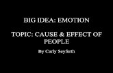 BIG IDEA: EMOTION TOPIC: CAUSE & EFFECT OF PEOPLE€¦ · BIG IDEA: EMOTION TOPIC: CAUSE & EFFECT OF PEOPLE By Carly Seyferth . ... • This is a video that sums up our discussions