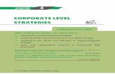 CORPORATE LEVEL STRATEGIESLEARNING OUTCOMES CORPORATE LEVEL STRATEGIES After studying this chapter, you will be able to - Identify the directional/grand strategies. Understand the