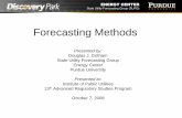 Forecasting Methods · 2016-12-08 · State Utility Forecasting Group (SUFG) Time Series Forecasting •Linear Trend –fit the best straight line to the historical data and assume