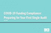 COVID-19 Funding Compliance: Preparing for Your First ... · • Audit covering the entire operations of auditee, or • At the option of auditee, audit of each organizational unit