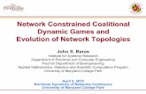 Network Constrained Coalitional Dynamic Games and ... · Network Constrained Coalitional Dynamic Games and Evolution of Network Topologies John S. Baras Institute for Systems Research.