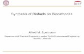 Synthesis of Biofuels on Biocathodes - Stanford University · 2011-10-13 · Alfred M. Spormann, Stanford: Synthesis of Biofuels on Biocathodes de CO 2 Acetate Coulombic Efficiency: