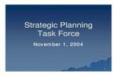 Strategic Planning Task Force Initial Planning Meeting.ppt · 2016-02-29 · 1 Strategic Planning Task Force November 1, 2004. 2 Why are we here? ... 1,605 students earned a degree