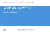 COP 20 / CMP 10docshare01.docshare.tips/files/24613/246138314.pdf · Security Arrangements Overview • The conference venue will be considered as premises of the United Nations.