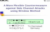 A More Flexible Countermeasure against Side Channel ... · A More Flexible Countermeasure against Side Channel Attacks using Window Method Hitachi Ltd. Katsuyuk i Okeya Tsuyoshi Takagi