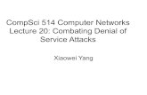 CompSci514 Computer Networks Lecture 20: Combating Denial ... · –Resilient to various attacks –Fail-safe •Filters v.s. Capabilities –Filters are more effective if they can