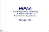Health Insurance Portability & Accountability Act Administrative … · 2012-04-26 · The Health Insurance Portability and Accountability Act of 1996 (HIPAA) sets forth specific
