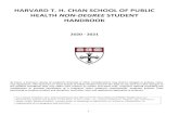 HARVARD T. H. CHAN SCHOOL OF PUBLIC HEALTH ......1 HARVARD T. H. CHAN SCHOOL OF PUBLIC HEALTH NON-DEGREE STUDENT HANDBOOK 2020 - 2021 At times, a mid-year review of academic, financial