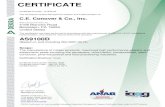 AS9100 Certication DEKRA · 2020-04-28 · CERTIFICATE . Certificate Number: 131849.00 . The Aerospace Quality Management System and implementation of: C.E. Conover & Co., Inc. With