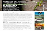 1 National standards ecological restoration in Australia · restoration as a means of sustaining the diversity of life on Earth and establishing a healthy relationship between people