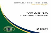 YEAR 10 - Kotara High School · OVERVIEW YEAR 10 2021 . Year 10 is the first of three years of Senior Studies at Kotara High School. The curriculum structure and emphasis has been