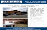High Cube Warehouse Space - LoopNet · North Side warehouse space, located in Andersonville/Edgewater neighborhood. Ceiling height of 18.5’ with drive-thru capability. Parking on