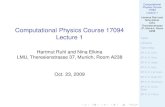 Computational Physics Course 17094 Lecture 1 · SP in C: Intro SP in C: Vars SP in C: Stats SP in C: Ops SP in C: Lib funcs SP in C: Data I/O SP in C: Structure SP in C: Contr Stats