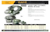 STEEL EMT FITTINGS MADE IN USA - hubbellcdn · Use RACO Steel EMT set screw compression connectors and couplings in dry locations. RACO connectors secure EMT conduit to an electrical