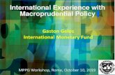 Gaston Gelos International Monetary Fund...International Monetary Fund Disclaimer The views expressed in this presentation are those of the authors and do not necessarily represent