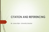 CITATION AND REFERENCING · In-text citation Sheila and Emily were opposites (Taylor, 1990) More examples (Bryson, 1995, pp. 12-15) or (Bryson, 1995) According to Irene Taylor (1990)