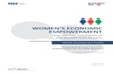 WOMEN’S ECONOMIC EMPOWERMENT · (UN Women, 2015). For example, women undertake almost two and a half imes as much unpaid care work as men (UN Women, 2015). These inancial and labour