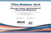 Fiscal Year 2016/2017 Annual Report · Fiscal Year 2016/2017 Annual Report . ... Report Highlights • There were 199,944 involuntary (Baker Act) examinations in Fiscal Year (FY)