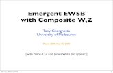 Emergent EWSB with Composite W,ZEmergent EWSB with Composite W,Z Tony Gherghetta University of Melbourne Planck 2009, May 25, 2009 [with Yanou Cui and James Wells (to appear)] Monday,