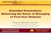 Extended Orientations: Enhancing the Sense of Belonging of ... programming on learning outcomes related