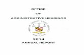 OFFICE OF ADMINISTRATIVE HEARINGS · Krysiak came to the OAH from the Port Administration and has worked for the ... AUs Jana Burch and Daniel Andrews continued to represent OAH on