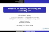 What are we actually measuring the solubility of?physchem.org.uk/Symp05/3_jonathan_burley.pdf · AsAsAs A sA sA sA s AsAsAs Dr Jonathan Burley What are we measuring? Introduction