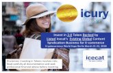 Invest in 2.0 Token Backed by Listed Icecat’s Existing ... · Syndication Business for E-commerce Cryptocurrency World Expo Berlin March 21-22, 2018 Disclaimer: Investing in Tokens