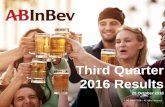 Third Quarter 2016 Results - AB InBev€¦ · relation to disclosure and ongoing information, ... Solid results from most markets, but weak performance in Brazil ... 3Q13 4Q13 1Q14