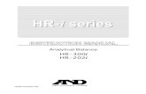 HR-300i HR-202i · your balance needs service or repair. Do not use solvents to clean the balance. For best cleaning, wipe with a dry lint free cloth or a lint free cloth that is