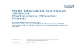 NHS Standard Contract 2020/21 Particulars (Shorter Form) · population health data sets. • Support the development of system-level linked data sets to build population health analytics