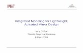 Integrated Modeling for Lightweight, Actuated …web.mit.edu/aeroastro/academics/grad/proposals/Cohan...Literature Review – Telescopes & Mirrors • Space telescopes (Stahl, Peterson,