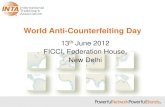 World Anti-Counterfeiting Day - FICCIficci.in/events/20998/ISP/Pratibha-Singh.pdf · World Anti-Counterfeiting Day 13th June 2012 FICCI, Federation House, New Delhi