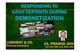 RESPONDING TO CASH DEPOSITS DURING DEMONETIZATIONlunawat.com/.../CashTransactionsresponding-Demonetization-Video.… · DEMONETIZATION. ONLINE RESPONSE SHEET Information from Bank