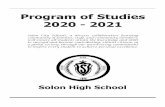Program of Studies 2020 - 2021 - Solon City School District€¦ · Mary Ellen Simecek, Brad Sims, Jennifer Thompson, Ann Trocchio, Karen Yasher Credits. 1 ... The Resume is completed