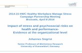 2014-15 HWC Healthy Workplace Manage Stress Campaign ... · Metabolic syndrome / type II diabetes. Alcohol dependence. Musculoskeletal disorders. Scientific evidence from prospective