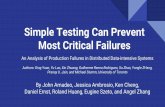 Simple Testing Can Prevent Most Critical Failureszoo.cs.yale.edu/classes/cs426/2017/lecs/testing.pdf · Most Critical Failures An Analysis of Production Failures in Distributed Data-intensive