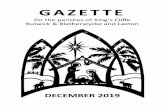 GAZETTE - kingscliffebenefice.files.wordpress.com · 12/11/2019  · Pop in to enjoy a coffee or tea, some delicious home-baked goods and a friendly chat. Everyone welcome Readings