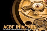 ACBF in ACtion Years of... · 2016-05-04 · ACBF supports capacity development through investments, technical support, knowledge generation and sharing across Africa. ACBF not only