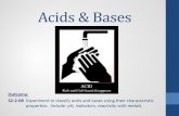 Acids & Bases - Mr. Hayward's Science Pagehaywardscience.weebly.com/uploads/3/1/4/2/31427207/7... · 2019-08-19 · • Acids and bases will normally be DISSOLVED in WATER, and therefore