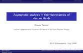 Asymptotic analysis in thermodynamics of viscous fluids€¦ · Mathematical theory of ﬂuid dynamics Long-time behavior Scale analysis Global-in-time existence theorem: Theorem