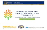 SAFE SURPLUS FOOD DONATION TOOLKIT€¦ · 10/8/2017  · YOU can donate surplus food! Permitted food facilities such as restaurants, hotels, grocery stores, food processing facilities,