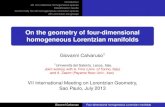 On the geometry of four-dimensional homogeneous Lorentzian ...gelosp2013/files/calvaruso.pdf · Introduction 4D non-reductive homogeneous spaces Classiﬁcation results Conformally